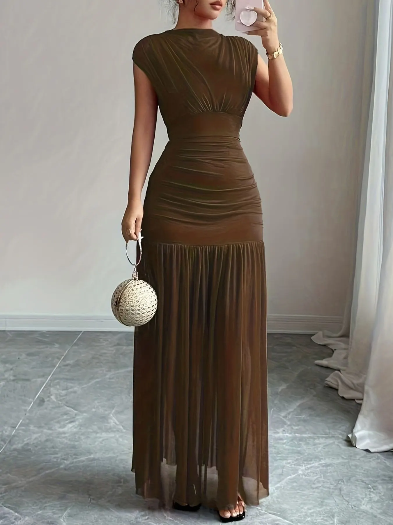 Ruched Bodycon Maxi Dress